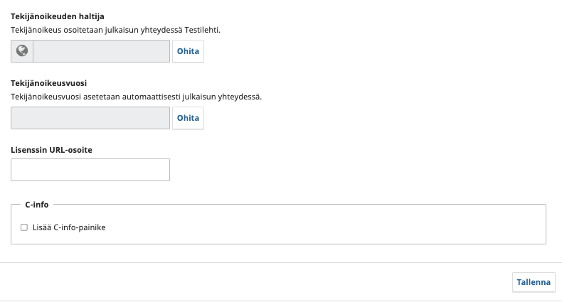 C-info-painikkeen lisäys C-info-painikkeen lisäys