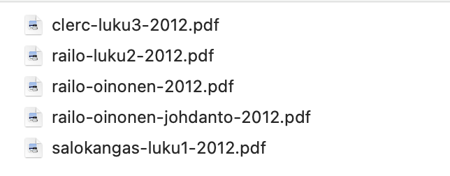 Tiedostojen nimeäminen Tiedostojen nimeäminen
