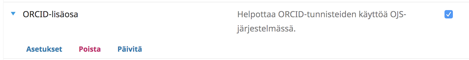 Lisäosan aktivointi