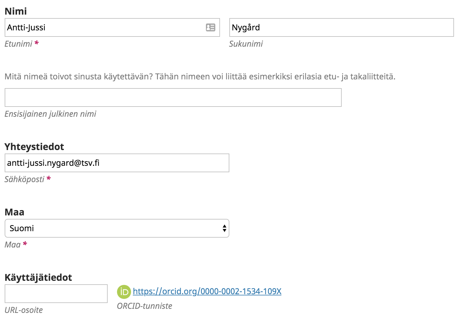 Tekijätietoihin liitetty tunniste