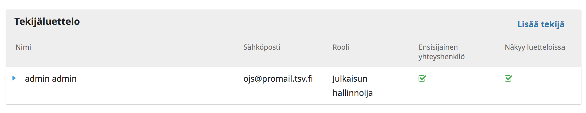 Tekijäluettelo